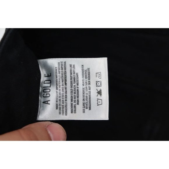 agolde womens 24 niko exposed zipper‎ black jeans high rise denim skinny cotton - Picture 8 of 9